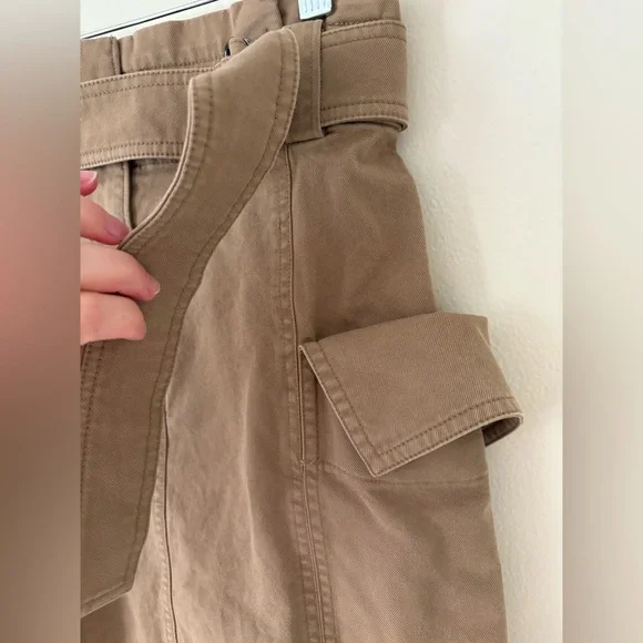 A.L.C. Mia Belted Mini Skirt in Beige Size 6 - Picture 9 of 12